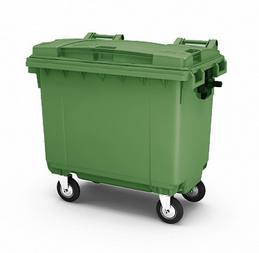 мусорный зеленый контейнер на 770 л