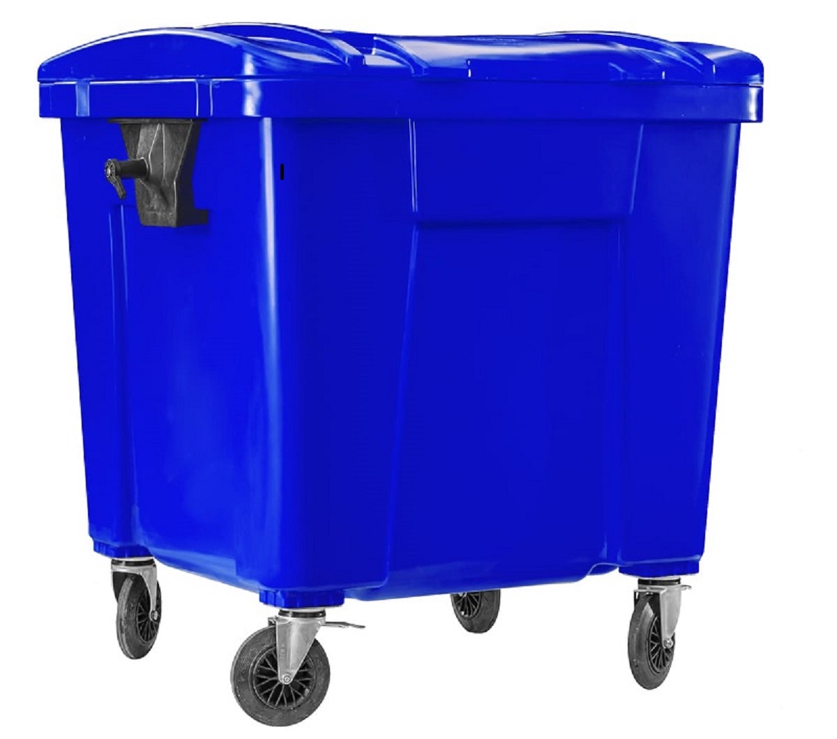 Усиленный мусорный бак для ТБО 1100 л с крышкой на колесах