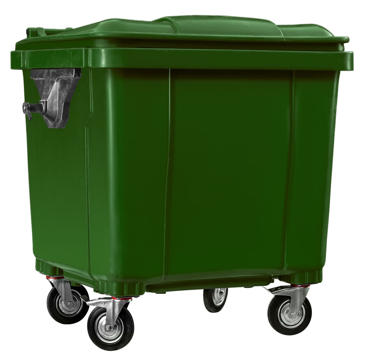 зеленый мусорный контейнер на 1100 л в Москве