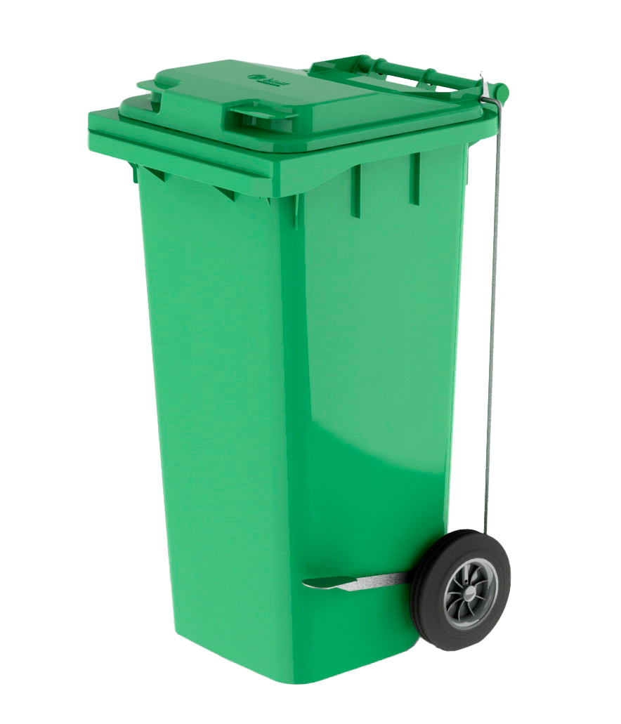  зеленый мусорный контейнер